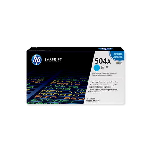 HP 504A Cyan Original LaserJet Toner Cartridge (CE251A)