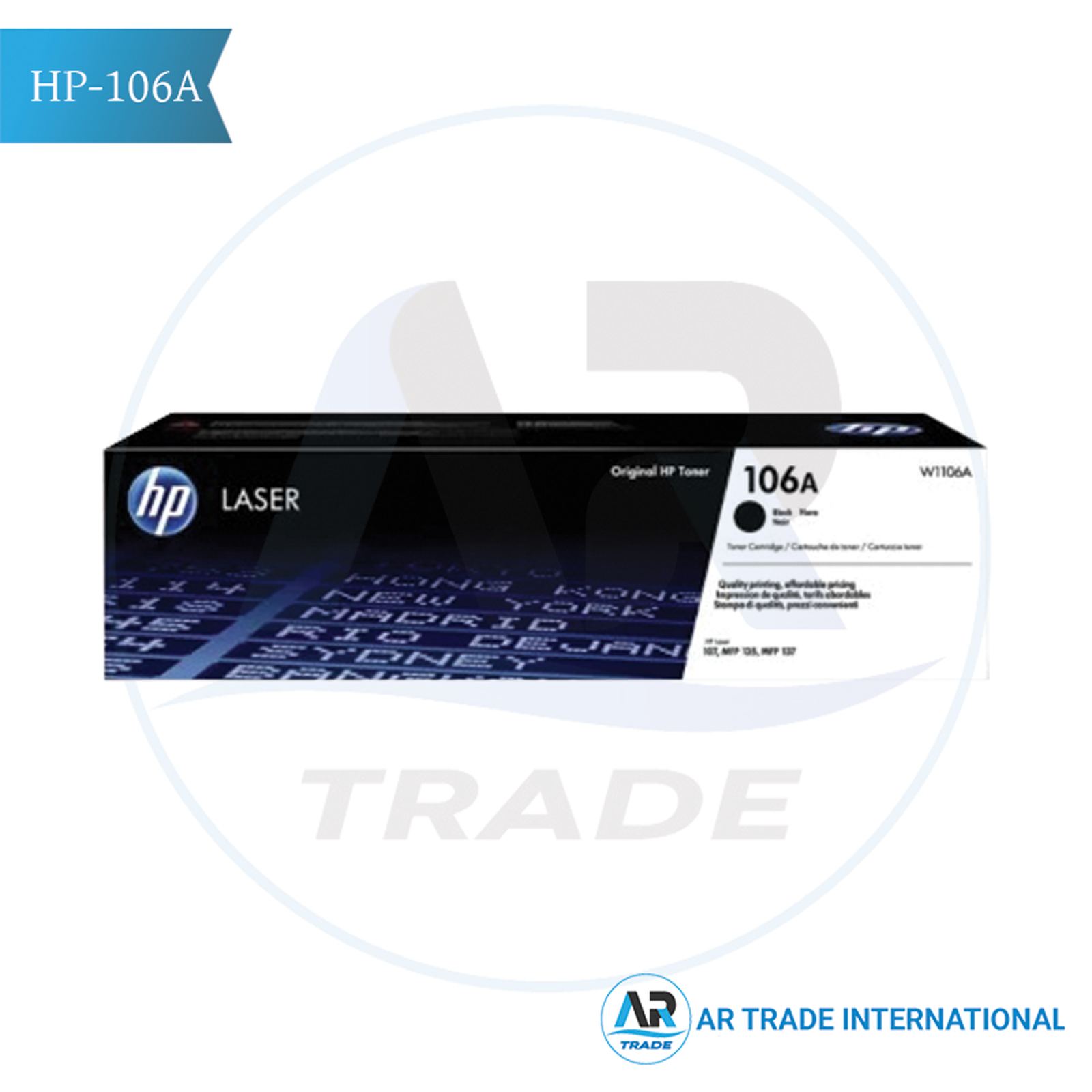 HP 106A Black Original LaserJet Toner Cartridge (W1106A)
