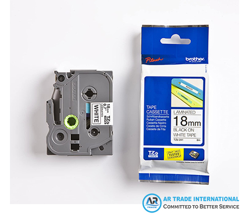 Brother-Tze-241-(18mm-X-8m)-Black-&-white-Tape